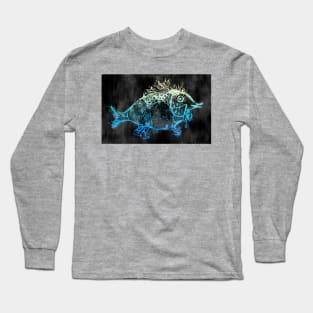 Lovely fantasy reptile creature in black and blue Long Sleeve T-Shirt